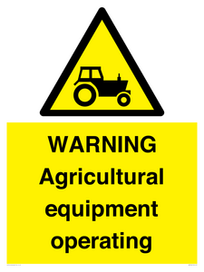 WM7006: WARNING Agricultural equipment operating