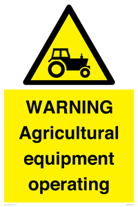 WM7006: WARNING Agricultural equipment operating