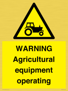 WM7006: WARNING Agricultural equipment operating