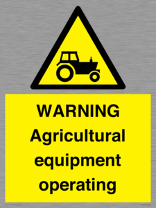 WM7006: WARNING Agricultural equipment operating