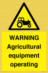 WM7006: WARNING Agricultural equipment operating