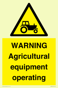 WM7006: WARNING Agricultural equipment operating
