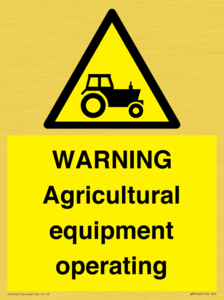 WM7006: WARNING Agricultural equipment operating