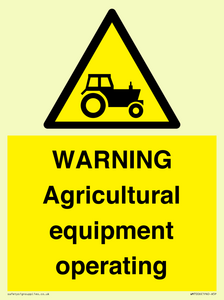 WM7006: WARNING Agricultural equipment operating