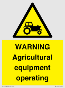WM7006: WARNING Agricultural equipment operating