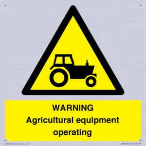 WM7006: WARNING Agricultural equipment operating