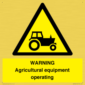 WM7006: WARNING Agricultural equipment operating