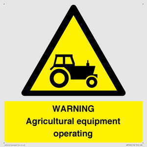 WM7006: WARNING Agricultural equipment operating
