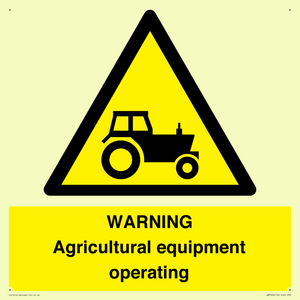WM7006: WARNING Agricultural equipment operating