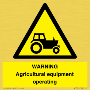 WM7006: WARNING Agricultural equipment operating