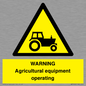 WM7006: WARNING Agricultural equipment operating