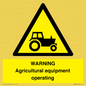 WM7006: WARNING Agricultural equipment operating