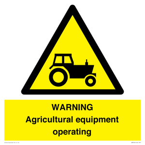 WM7006: WARNING Agricultural equipment operating