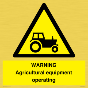 WM7006: WARNING Agricultural equipment operating