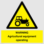WM7006: WARNING Agricultural equipment operating