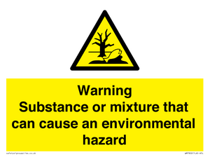 WM7802: Warning Substance or mixture that can cause an environmental hazard