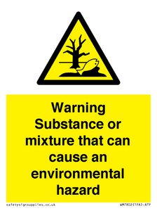 WM7802: Warning Substance or mixture that can cause an environmental hazard