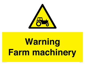 WM7818: Warning Farm machinery