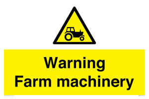 WM7818: Warning Farm machinery