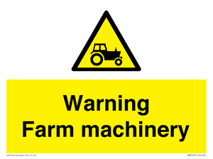 WM7818: Warning Farm machinery