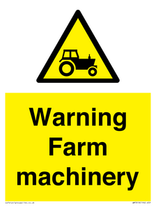 WM7818: Warning Farm machinery