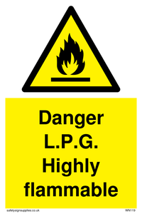 WN119: l.p.g. highly flammable