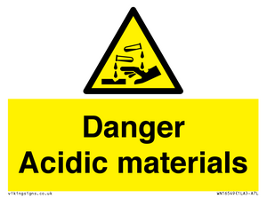 WN16549: Danger Acidic materials