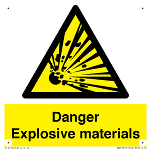 WN16551: Danger Explosive materials