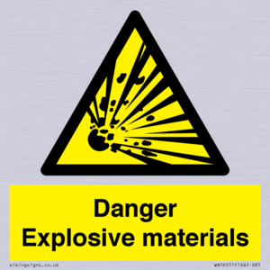 WN16551: Danger Explosive materials