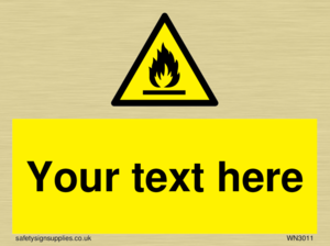 WN3011: Custom flammable sign