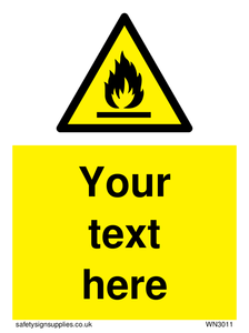 WN3011: Custom flammable sign