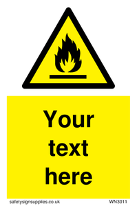 WN3011: Custom flammable sign