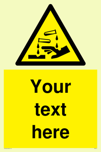 WN3013: Warning Corrosive Safety Sign