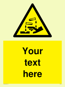 WN3013: Warning Corrosive Safety Sign