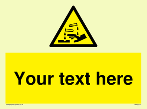 WN3013: Warning Corrosive Safety Sign