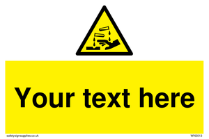 WN3013: Warning Corrosive Safety Sign