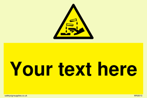 WN3013: Warning Corrosive Safety Sign