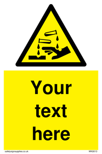 WN3013: Warning Corrosive Safety Sign