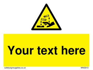 WN3013: Warning Corrosive Safety Sign