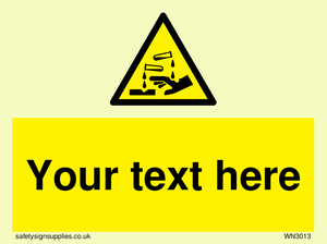 WN3013: Warning Corrosive Safety Sign
