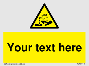 WN3013: Warning Corrosive Safety Sign