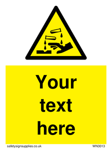 WN3013: Warning Corrosive Safety Sign