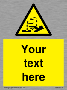 WN3013: Warning Corrosive Safety Sign