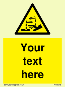 WN3013: Warning Corrosive Safety Sign