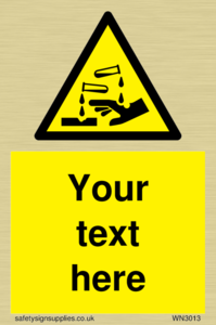 WN3013: Warning Corrosive Safety Sign