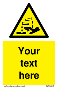 WN3013: Warning Corrosive Safety Sign