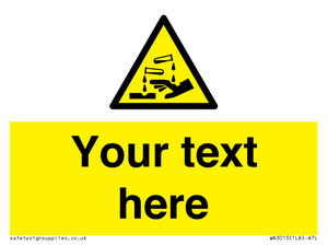WN3013: Warning Corrosive Safety Sign