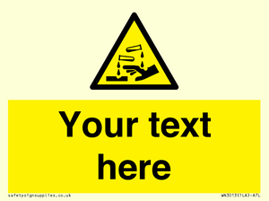 WN3013: Warning Corrosive Safety Sign