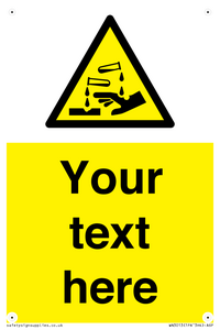 WN3013: Warning Corrosive Safety Sign