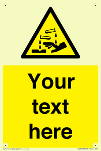 WN3013: Warning Corrosive Safety Sign